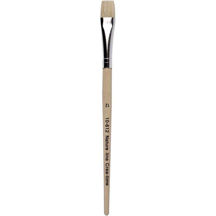 Pinceles Nature Line, medida 12, L. 19 cm, A: 11 mm, plano, 12 ud/ 1 paquete