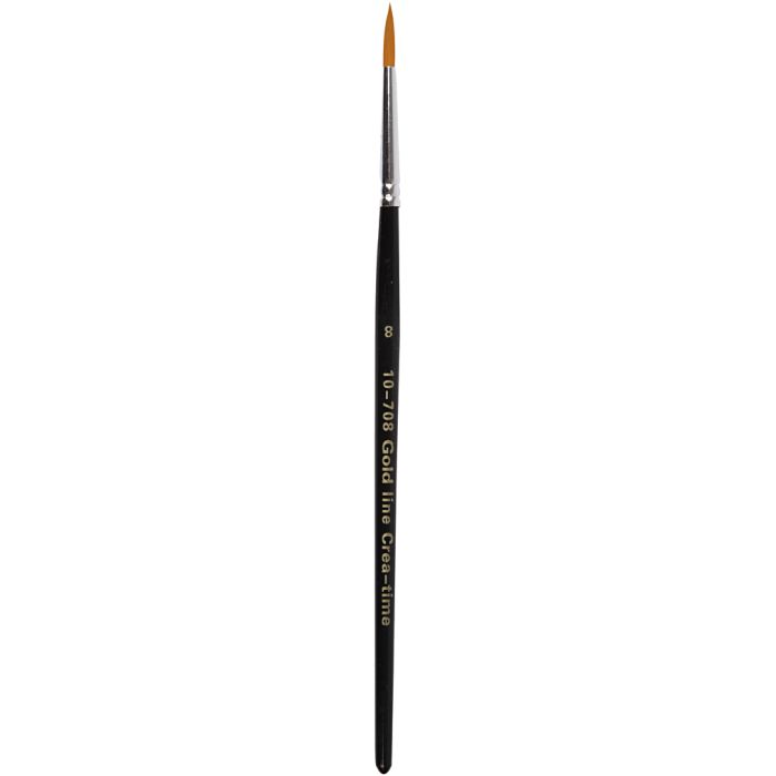 Pinceles de línea dorada, 8, L. 18,5 cm, A: 3 mm, redondo, 12ud/ 1 paquete