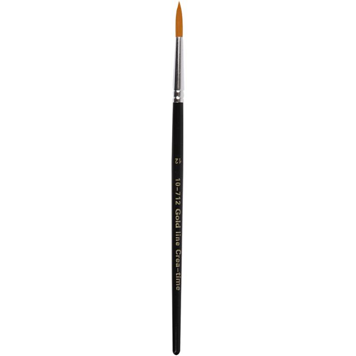 Pinceles de línea dorada, 12, L. 18,5 cm, A: 5 mm, redondo, 6ud/ 1 paquete