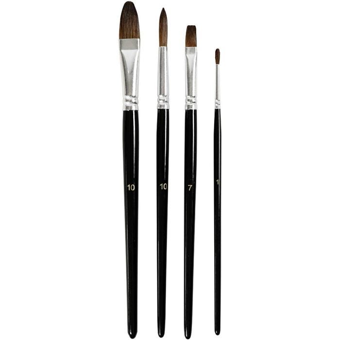 Pinceles para Acuarela, 4 ud/ 1 paquete