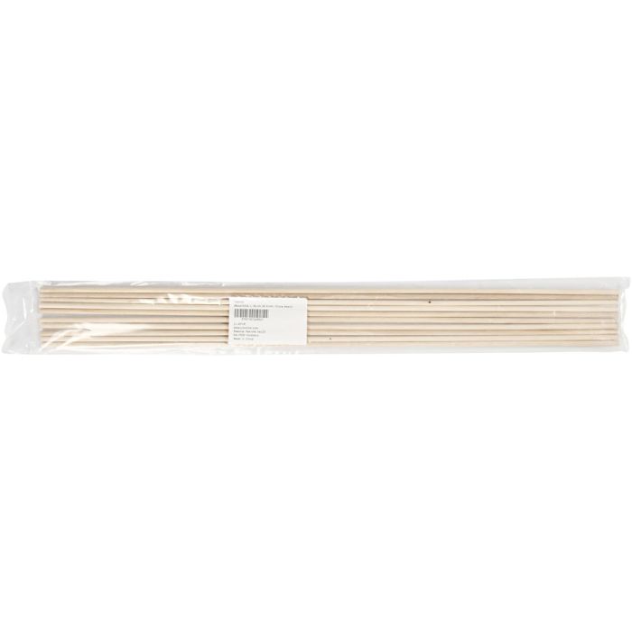 Palo de madera, L. 60 cm, dia 6 mm, 10 ud/ 1 paquete