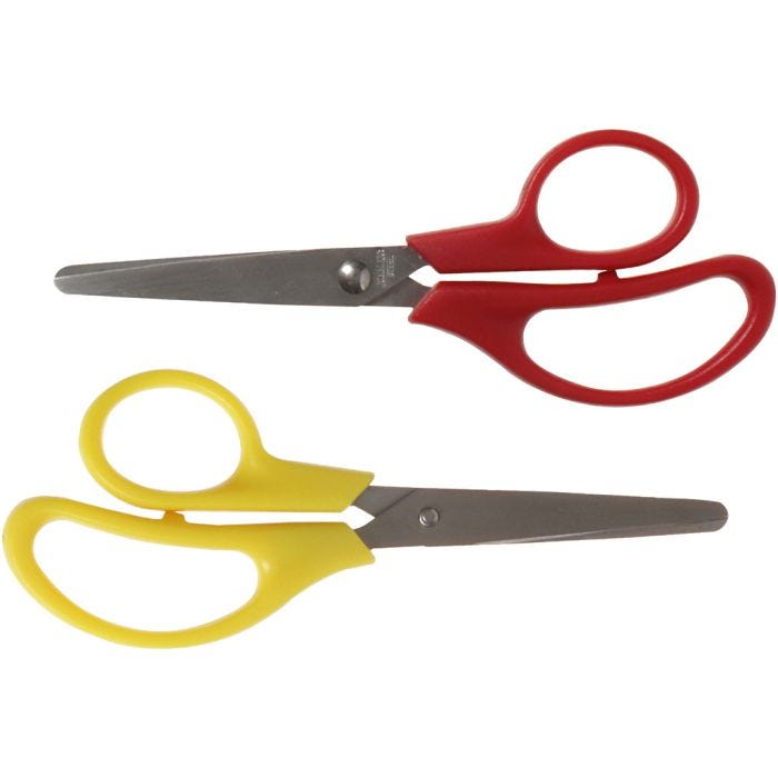 Tijeras infantiles, L. 12,5 cm, redonda, diestro &amp; zurdos, 12 ud/ 1 paquete