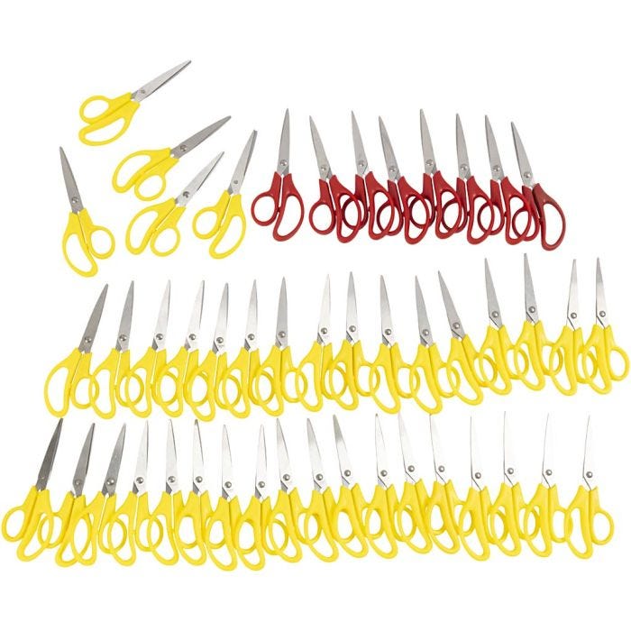 Tijeras infantiles, L. 12,5 cm, fina, diestro &amp; zurdos, 48 ud/ 1 paquete