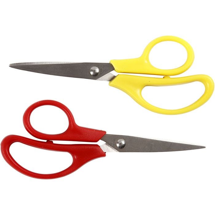 Tijeras infantiles, L. 12,5 cm, fina, diestro &amp; zurdos, 12 ud/ 1 paquete