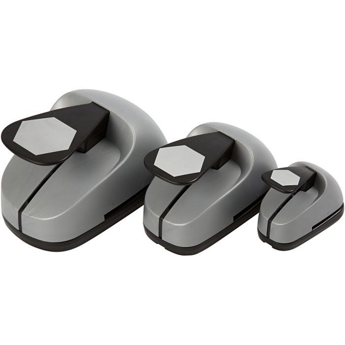 Set de troqueles para manualidades, hexágono , medidas 25+49+75 mm, 3 ud/ 1 paquete
