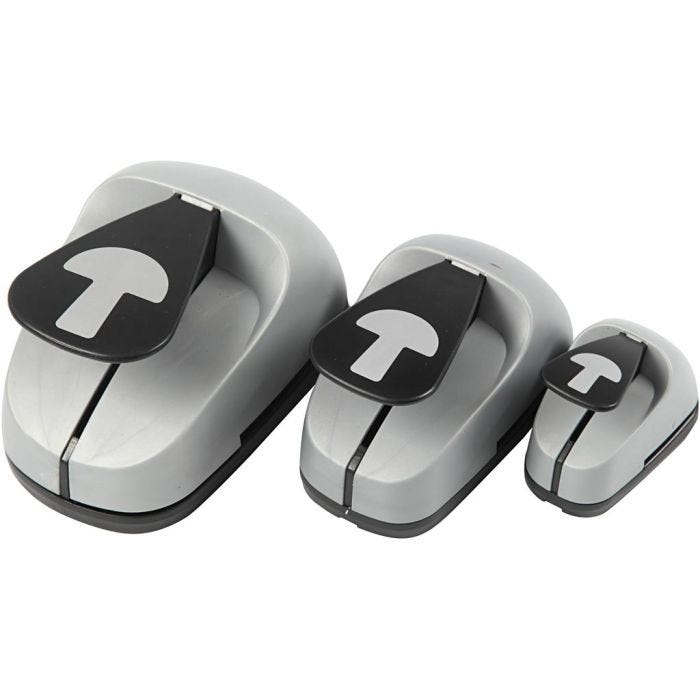Set de troqueles para manualidades, Seta, medidas 25+50+75 mm, 3 ud/ 1 paquete