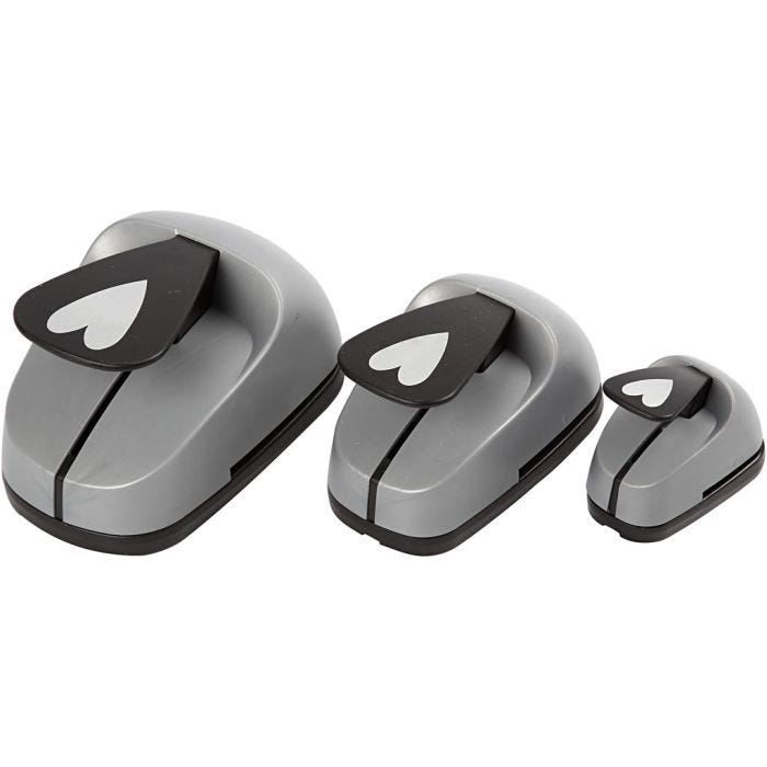 Set de troqueles para manualidades, Corazones, medidas 25+49+75 mm, 3 ud/ 1 paquete
