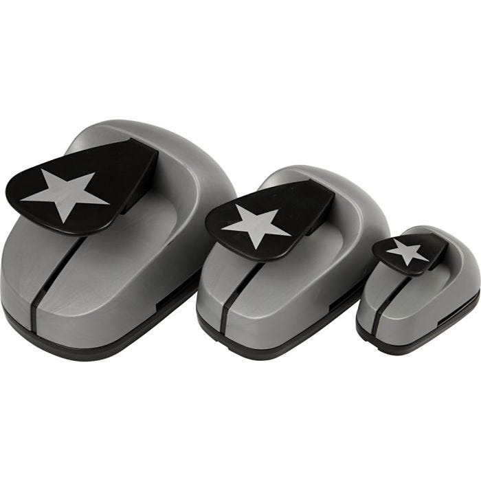 Set de troqueles para manualidades, Estrellas, medidas 25+49+75 mm, 3 ud/ 1 paquete