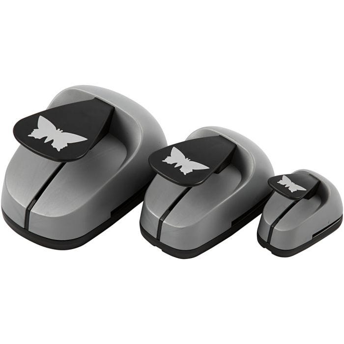 Set de troqueles para manualidades, mariposas, medidas 25+49+75 mm, 3 ud/ 1 paquete