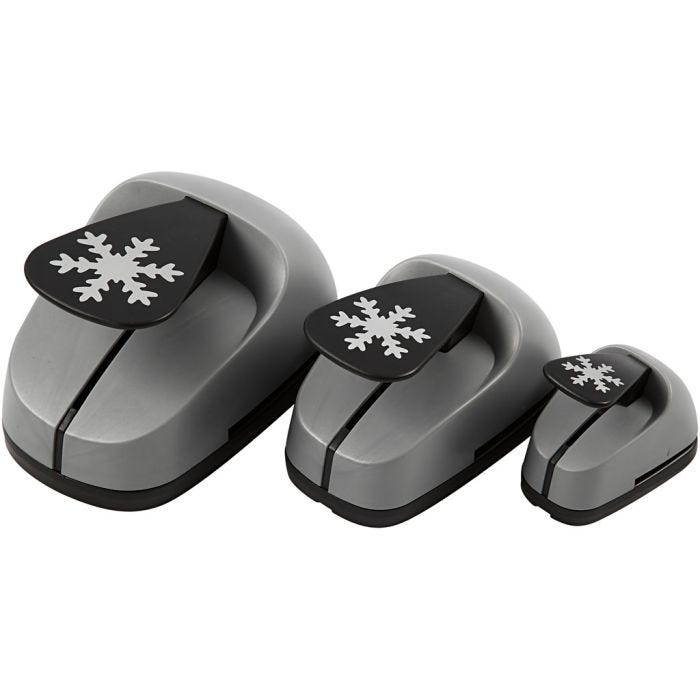 Set de troqueles para manualidades, Copo de nieve, medidas 25+49+75 mm, 3 ud/ 1 paquete