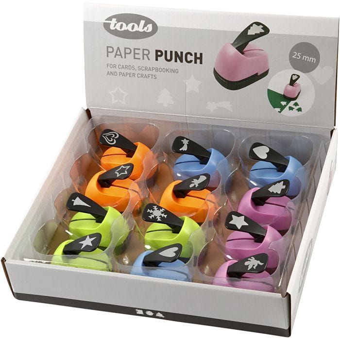 Troqueles de papel, Motivos navideños, medidas 25 mm, 12 ud/ 1 paquete