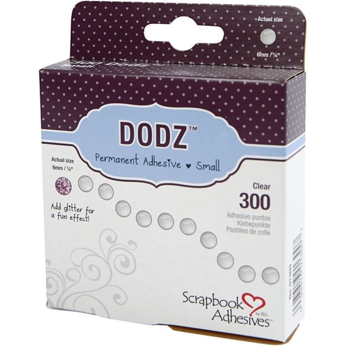 Dodz: puntos adhesivos, dia 6 mm, grosor 0,5 mm, 300 ud/ 1 paquete