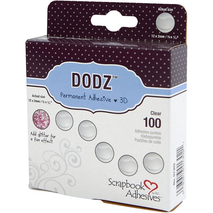 Dodz: puntos adhesivos, dia 12 mm, grosor 2 mm, 100 ud/ 1 paquete