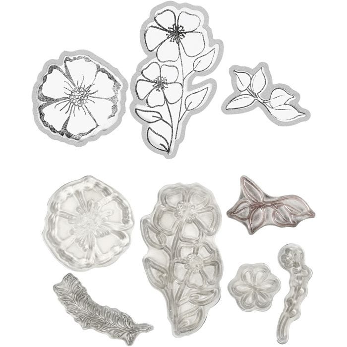 Sellos transparentes, grabado en relieve y troqueles, 1 ud