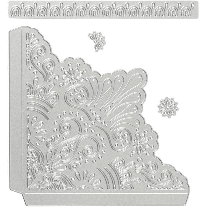 Carpeta troquel y grabado en relieve, Esquinas decorativas, medidas 14,5x1,5 cm, 1 ud