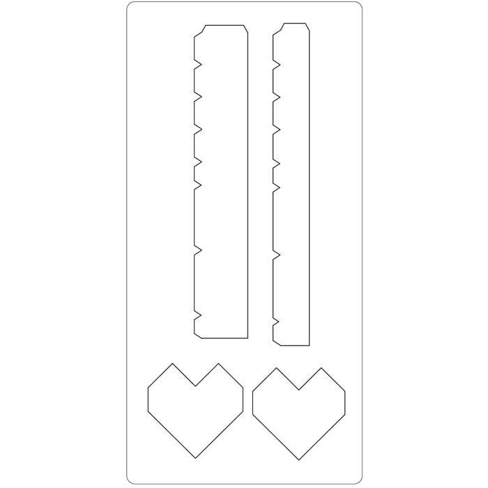 Troquel de formas, Caja en forma de corazón, medidas 15,2x30,37 cm, grosor 15 mm, 1 ud