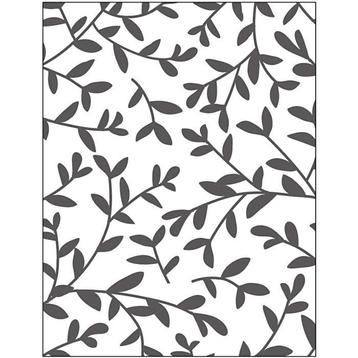 Placa de embossing, Brotes, medidas 11x14 cm, grosor 2 mm, 1 ud