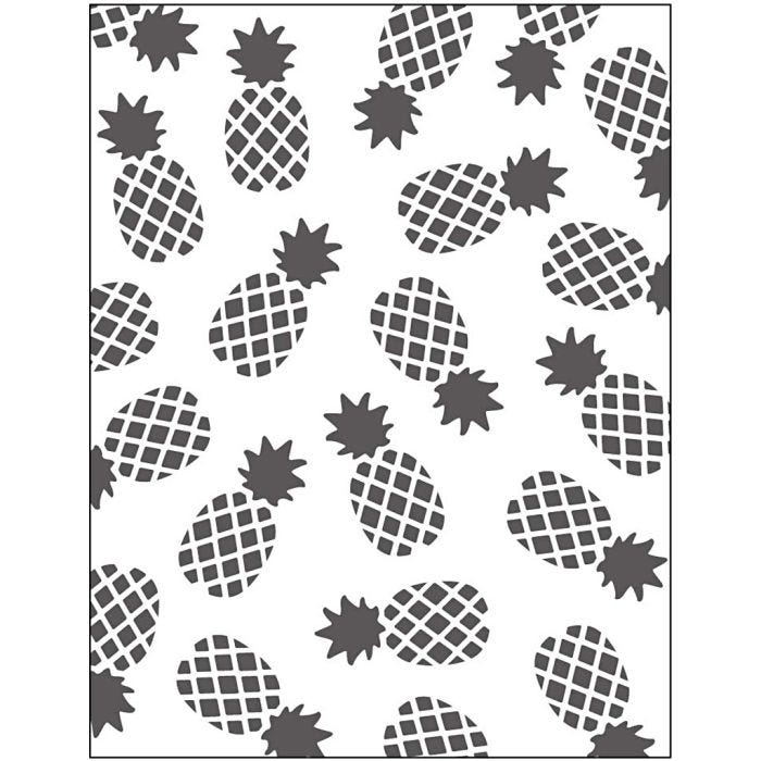 Placa de embossing, Piñas, medidas 11x14 cm, grosor 2 mm, 1 ud