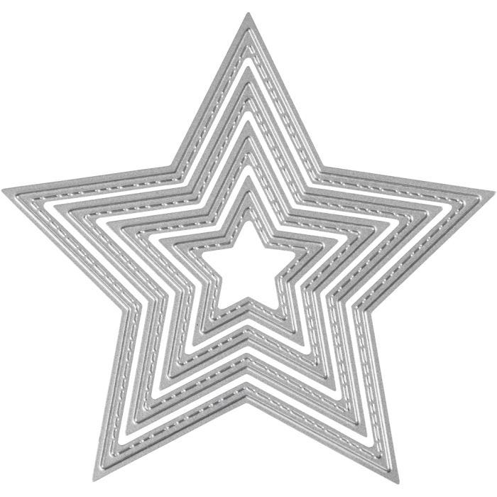 Carpeta troquel y grabado en relieve, Estrella, dia 3,5-11,5 cm, 1 ud