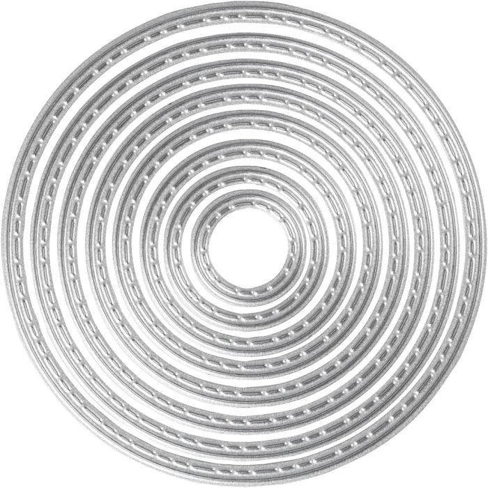 Carpeta troquel y grabado en relieve, Círculos, dia 1,5-7 cm, 1 ud