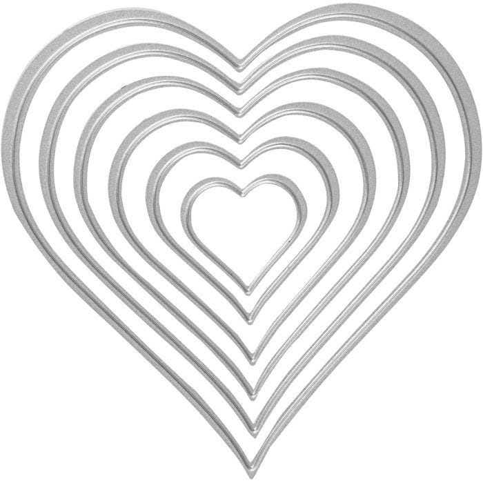 Carpeta troquel y grabado en relieve, Corazón, medidas 2,5x3-10x11 cm, 1 ud