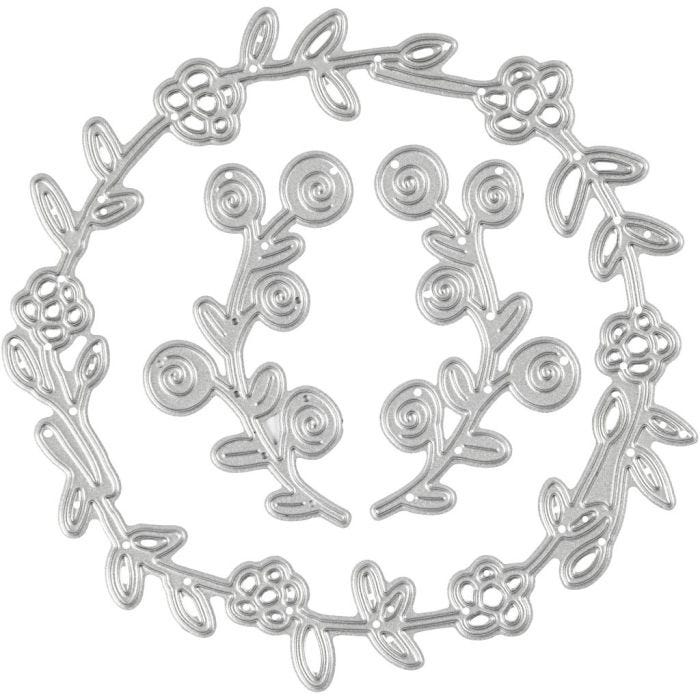 Carpeta troquel y grabado en relieve, Corona de flores, medidas 102x100 mm, 1 ud