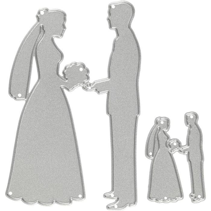 Cortador, parejas de boda, medidas 52x81+23x35 mm, 1 ud