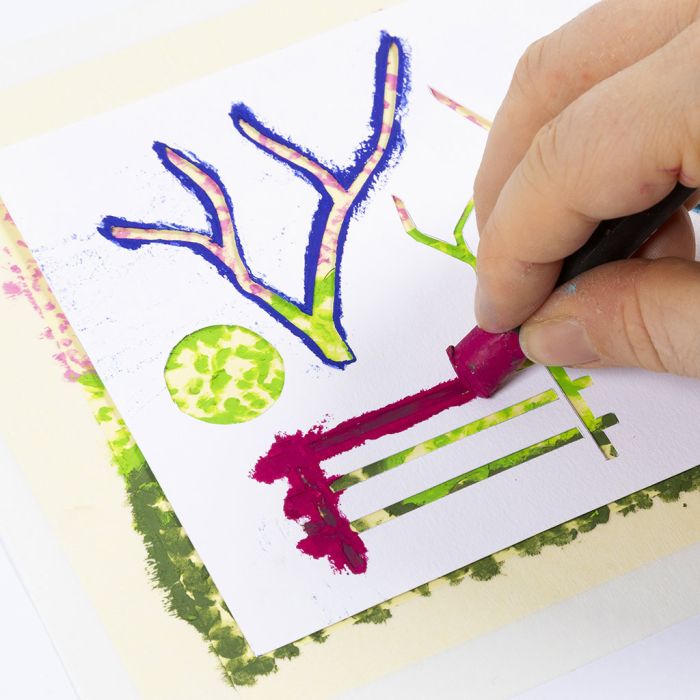 Cómo usar plantillas para crear detalles con pasteles al óleo