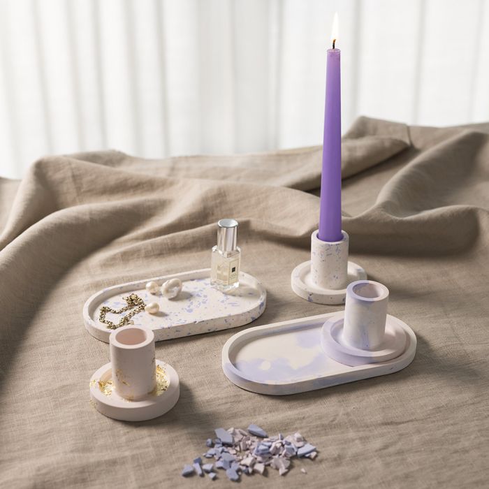 Kit de manualidades para principiantes: Aprende a moldear bandejas y soportes para velas en resina