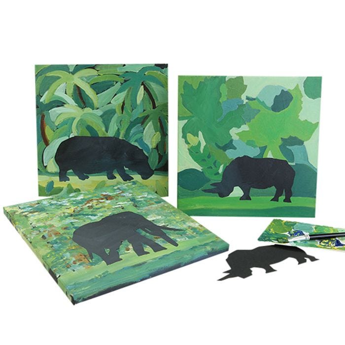 Animales salvajes en la selva, inspirados en el popular artista danés Hans Scherfig