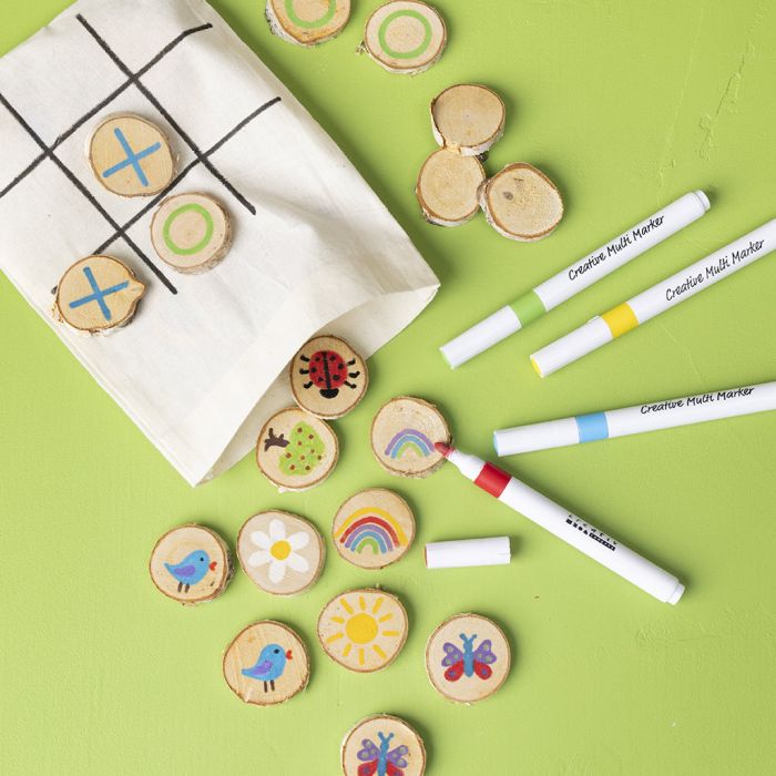 Juegos creativos de discos de madera