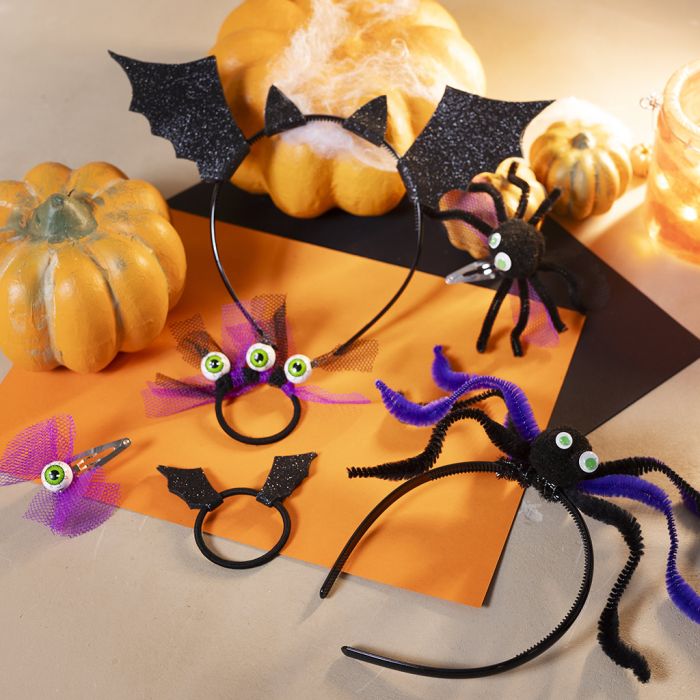 Decoración Halloween araña y pelo de murciélago