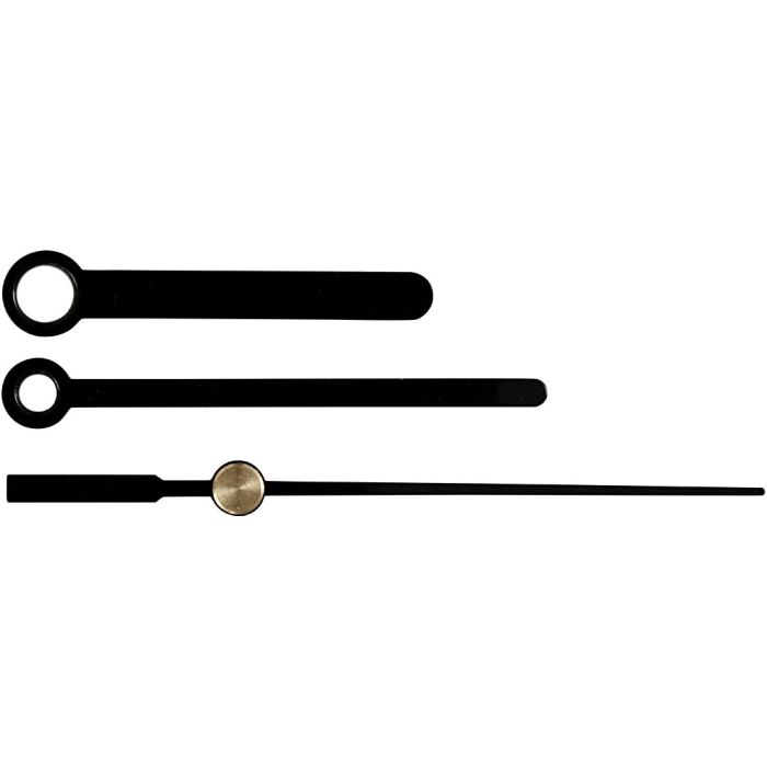 Agujas de reloj, medida agujero 4+6 mm, negro, 1 set