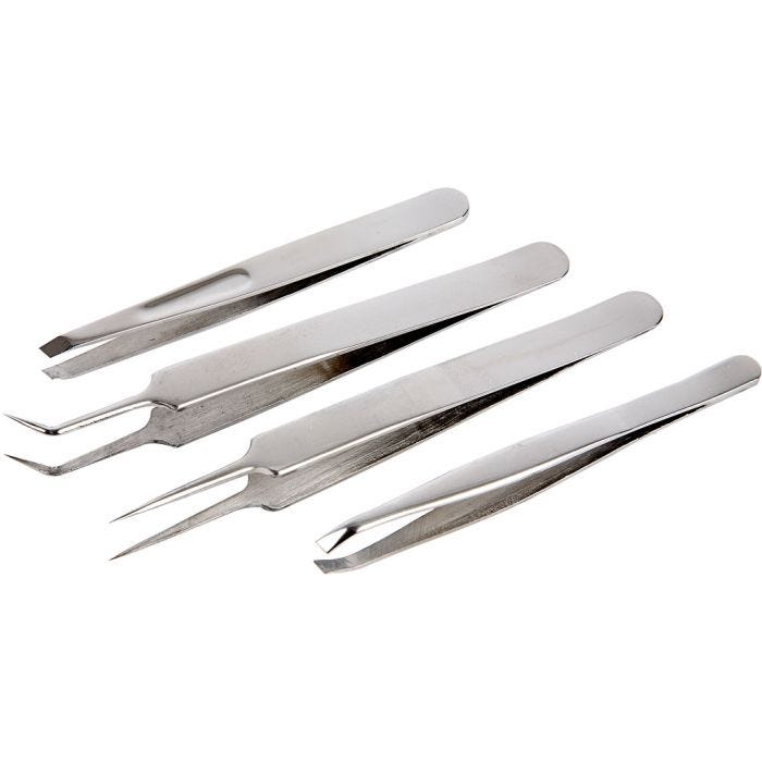 Kit de pinzas, L. 9-12 cm, 4 ud/ 1 paquete