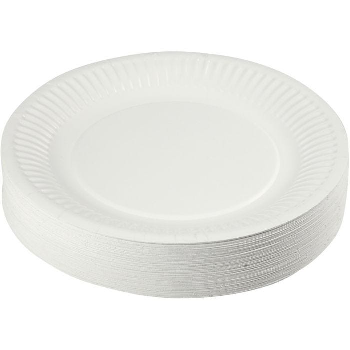 Plato de cartón, dia 18 cm, 100 ud/ 1 paquete