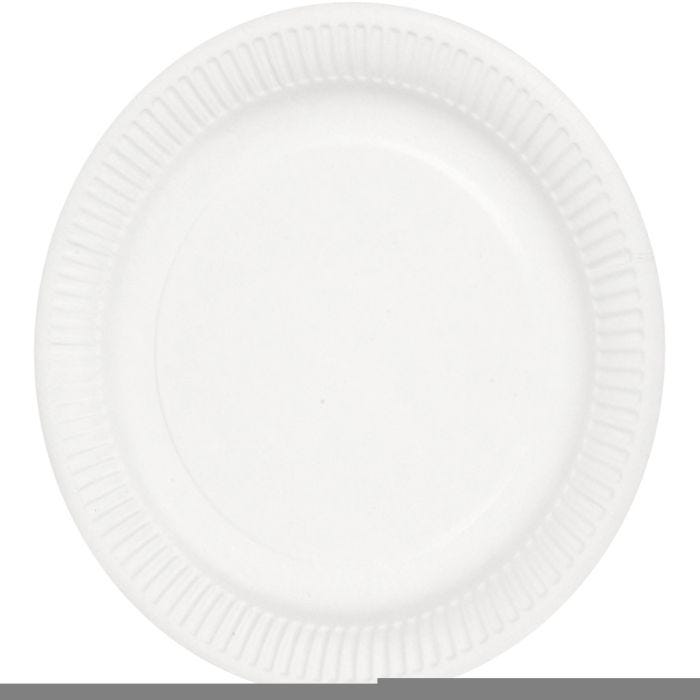 Plato de cartón, dia 23 cm, 100 ud/ 1 paquete