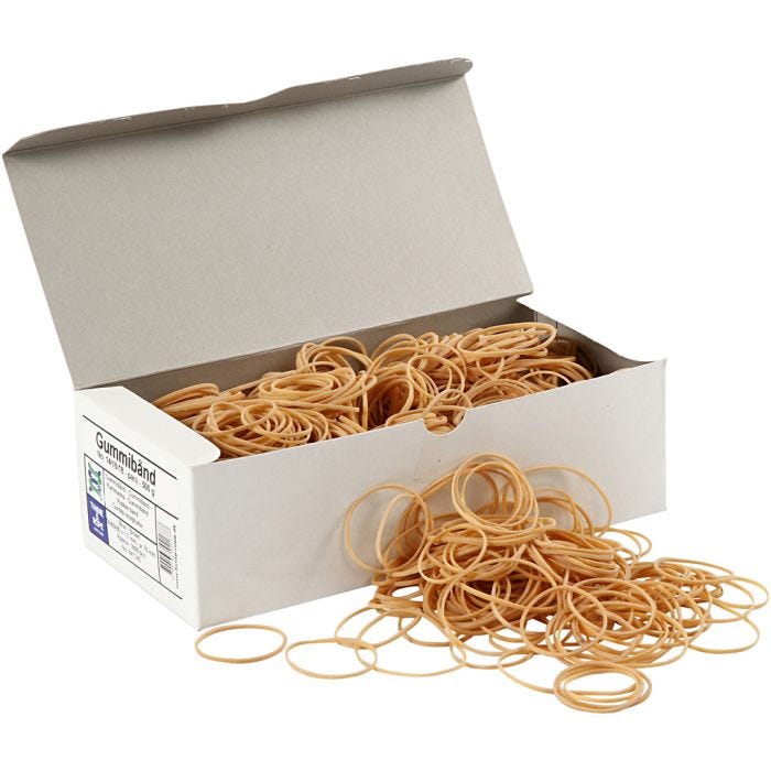 Gomas elásticas, dia 5-8 cm, grosor 1 mm, 500 gr/ 1 paquete