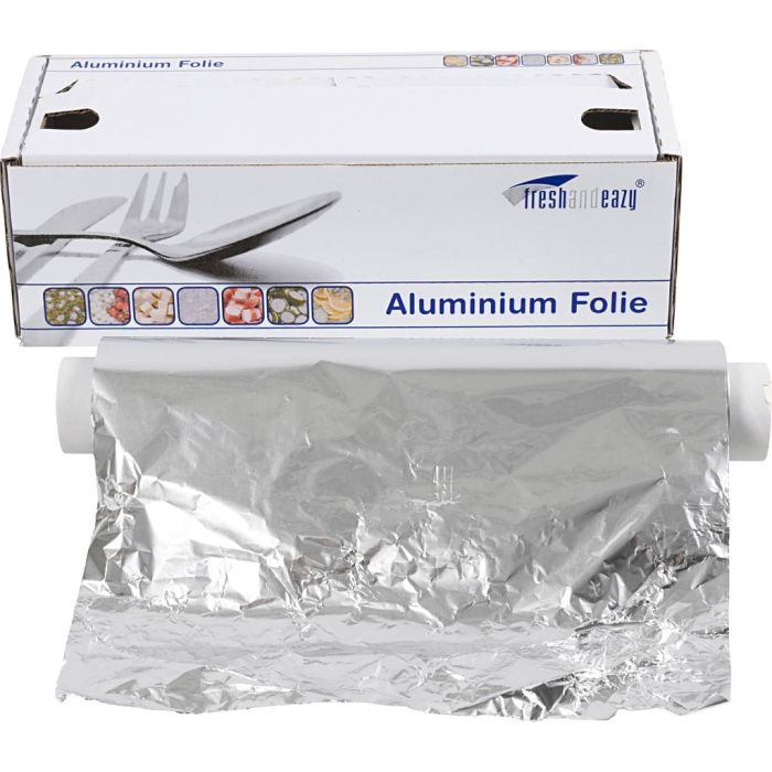 Papel de aluminio, A: 30 cm, grosor 11 my, 150 m/ 1 rollo