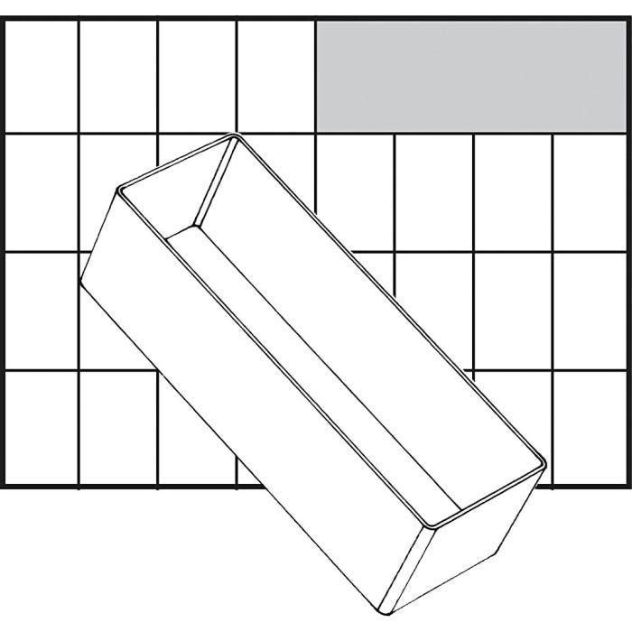 Caja interior de almacenaje, medida A8-2, A: 47 mm, medidas 157x55 mm, 1 ud