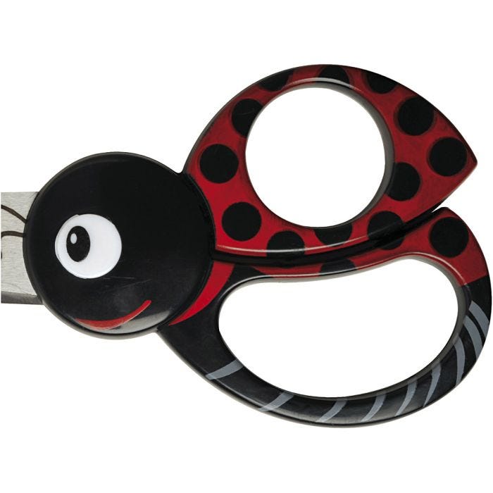 Tijeras Infantiles de Animales, Mariquita, L. 13 cm, 1 ud