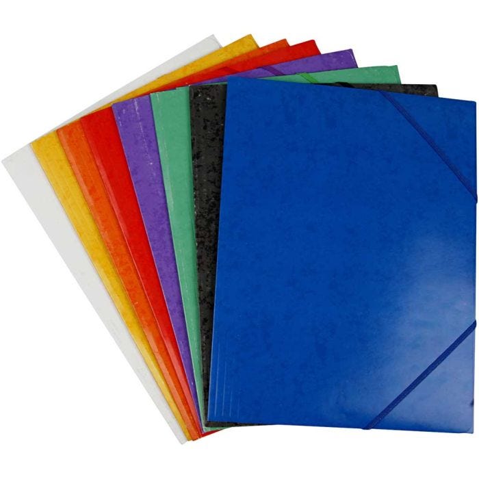 Carpeta de gomas, A4, medidas 22,9×32,4 cm, surtido de colores, 8x3 ud, 24ud/ 1 paquete