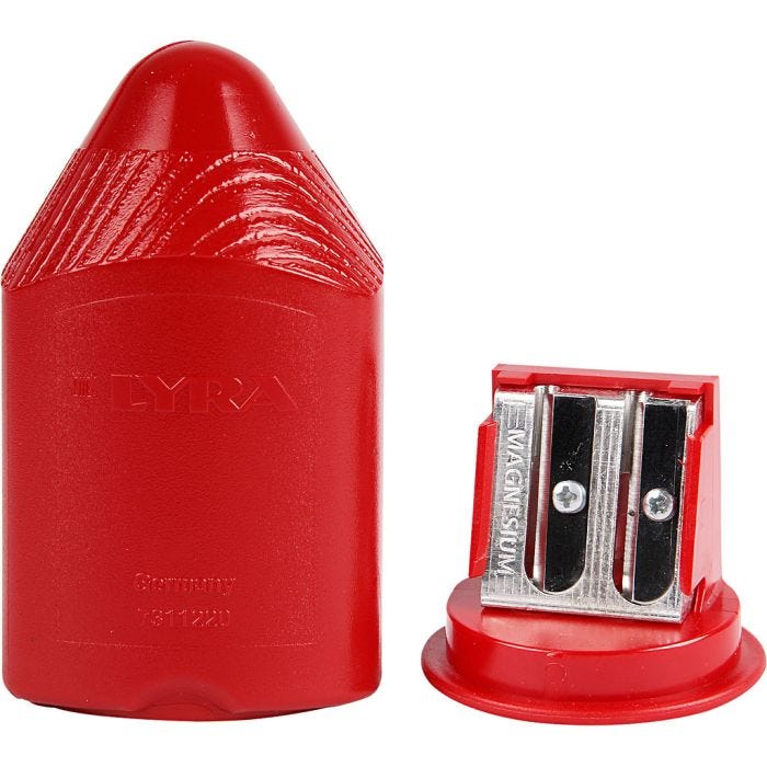 Saca puntas, A: 8,5 cm, rojo, 1 ud
