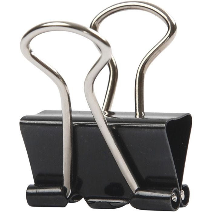 Clips plegables, A: 19 mm, negro, 40 ud/ 1 paquete