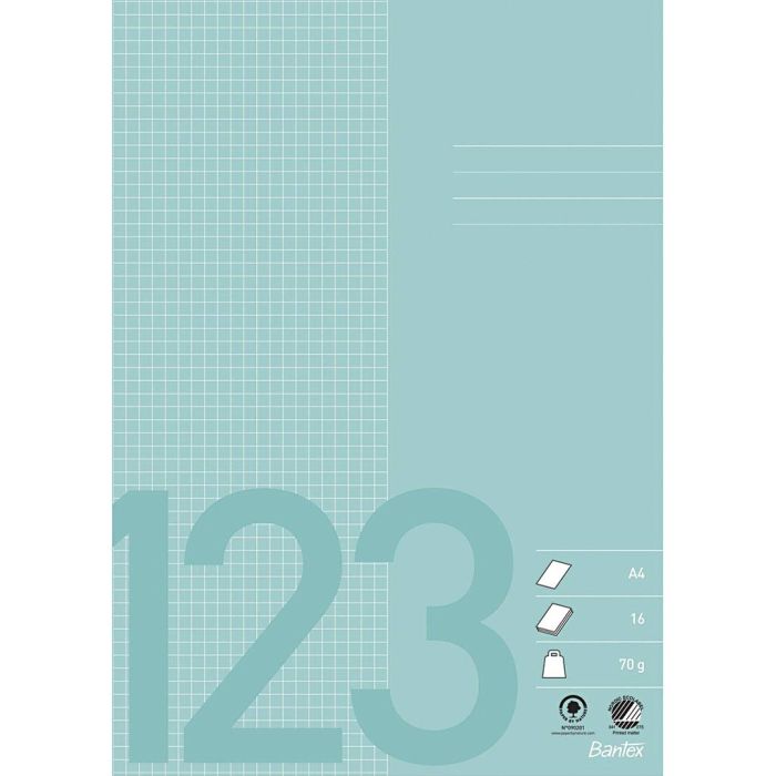 A4, Número de paginas 32, 70 gr, azul, 1 ud