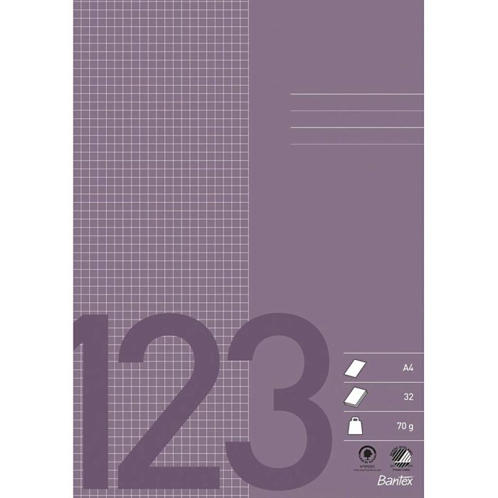 A4, Número de paginas 64, 70 gr, morado, 1 ud