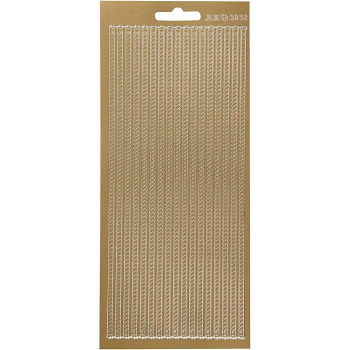 Pegatinas, Bordes, hoja 10x23 cm, dorado, 1 hoja