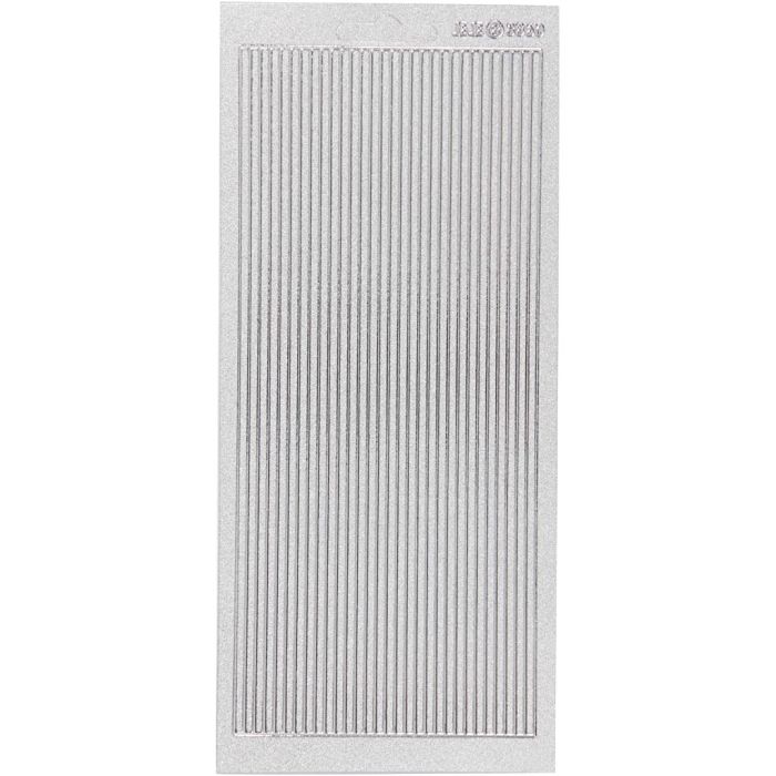 Pegatinas, Bordes, hoja 10x23 cm, plata, 1 hoja