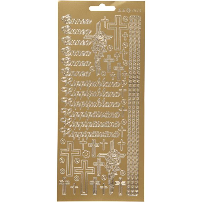 Pegatinas, Onnea Rippyhlana, hoja 10x23 cm, dorado, 1 hoja