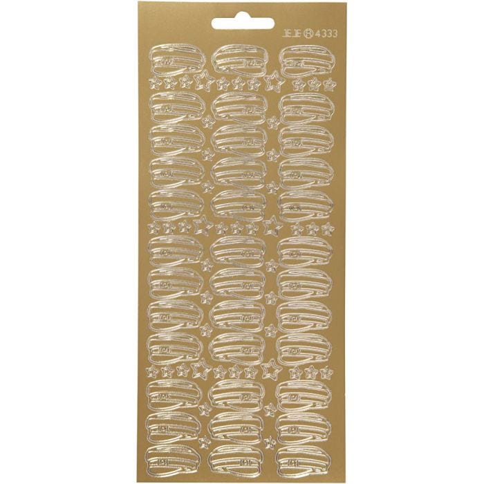 Pegatinas, Sombreros, hoja 10x23 cm, dorado, 1 hoja