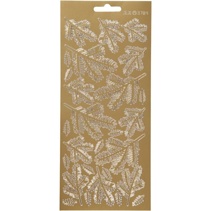 Pegatinas, Ramas, hoja 10x23 cm, dorado, 1 hoja